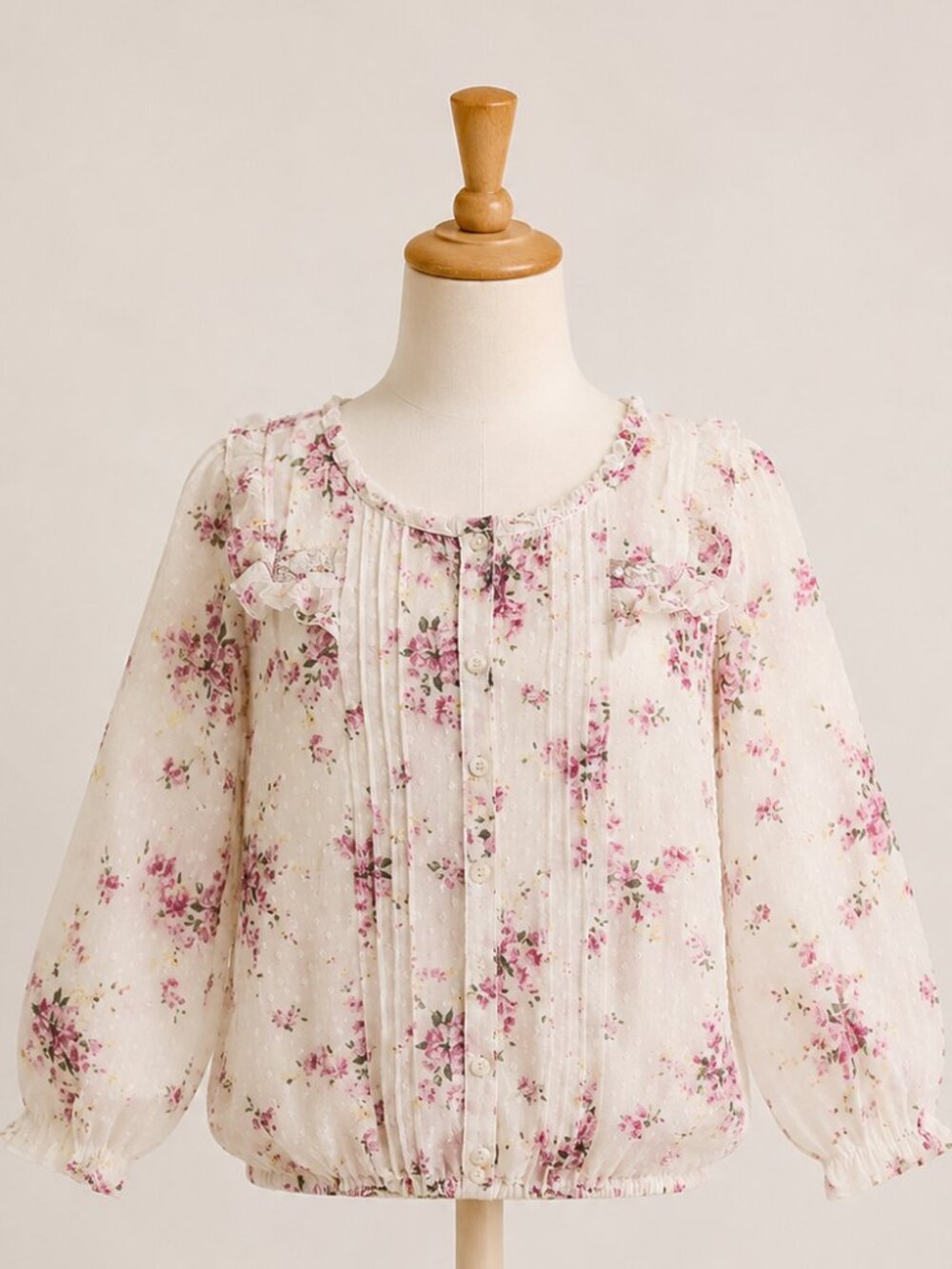 LoveShackFancy Girls Floral Cotton Blouse – Size 8–9